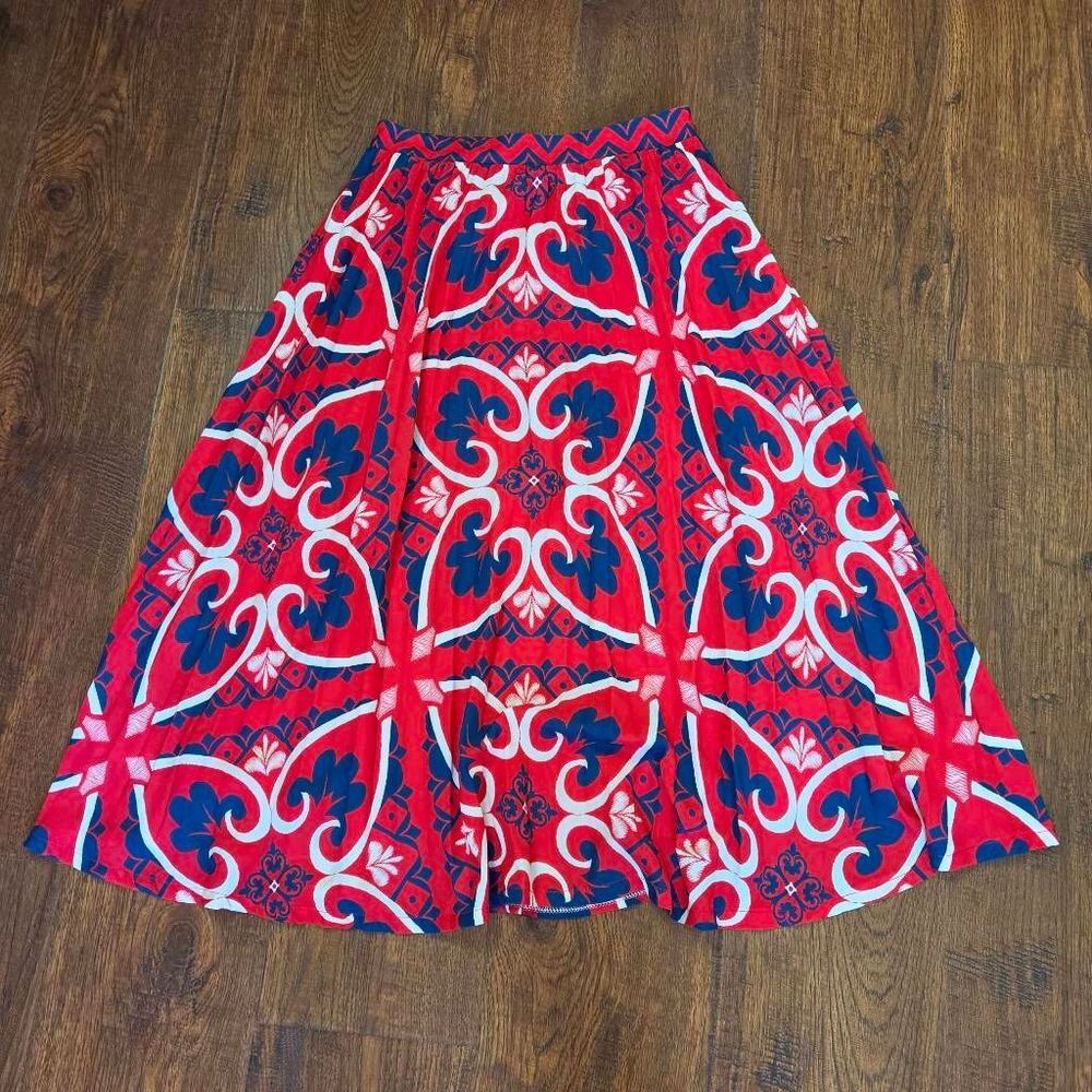 Jealous Tomato Geometric Pleated Midi Skirt